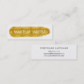 Stijlvolle Faux Gold Glitter Makeup Artist Mini Visitekaartje (Voorkant / Achterkant)