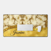 Stijlvolle faux Gold glitter marmer art, speciaal  Bureaumat (Keyboard & Muis)