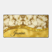 Stijlvolle faux Gold glitter marmer art, speciaal  Bureaumat (Voorkant)