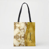 Stijlvolle faux Gold glitter marmer art, speciaal Tote Bag (Voorkant)