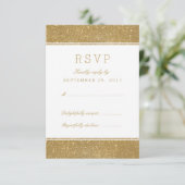 Stijlvolle Faux Gold Glitter Response RSVP-kaart RSVP Kaartje (Staand voorkant)