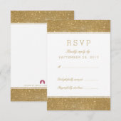 Stijlvolle Faux Gold Glitter Response RSVP-kaart RSVP Kaartje (Voorkant / Achterkant)