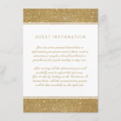 Stijlvolle Faux Gold Glitter Wedding Insert Kaart (Voorkant)