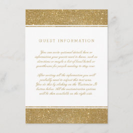 Stijlvolle Faux Gold Glitter Wedding Insert Kaart