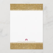 Stijlvolle Faux Gold Glitter Wedding Insert Kaart (Achterkant)