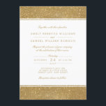 Stijlvolle Faux Gold Glitter Wedding Invitation Kaart<br><div class="desc">Pas deze prachtige, stijlvolle, stijlvolle en lelijke huwelijksuitnodiging aan die is ontworpen met faux goudfaux glitter. Houd er rekening mee dat de gouden glitter een kleurenafdruk is en geen echt goud of glitter is. Verander alle informatie met je eigen gegevens. Dit ontwerp kijkt ook geweldig met andere hoekstijlen die u...</div>