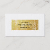 Stijlvolle Faux Gold Grunge Lijst — witte achtergr Visitekaartje (Achterkant)