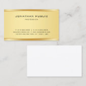 Stijlvolle Faux Gold Modern Eenvoudige Elegante Sj Visitekaartje (Voorkant / Achterkant)