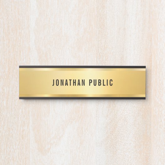 Stijlvolle Faux Gold Modern Simple Glamour-Sjabloo Deurbordje (Voorkant)