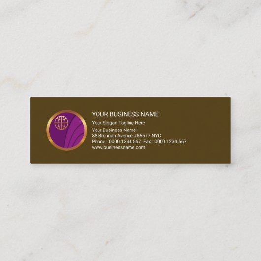 Stijlvolle Faux Gold Round Global Arrow Import Exp Mini Visitekaartje (Achterkant)