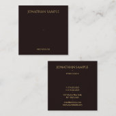 Stijlvolle Faux gouden tekst zwart fluweel modern Vierkante Visitekaartje (Voorkant / Achterkant)