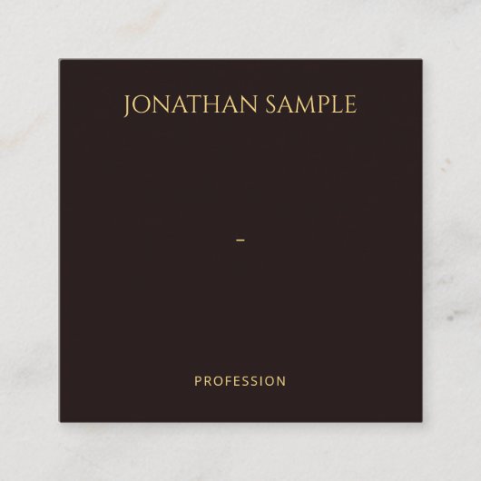 Stijlvolle Faux gouden tekst zwart fluweel modern Vierkante Visitekaartje (Voorkant)