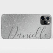 Stijlvolle Faux Grey Glitter Zilveren Achtergrond  iPhone Hoesje (Achterkant horizontaal)