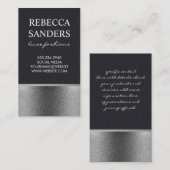 Stijlvolle Faux Leather Silver Glitter Trim Visitekaartje (Voorkant / Achterkant)