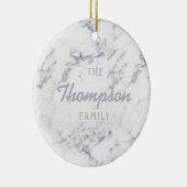 Stijlvolle Faux Marble Texture and Custom Family N Keramisch Ornament (Rechts)