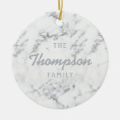 Stijlvolle Faux Marble Texture and Custom Family N Keramisch Ornament (Voorkant)