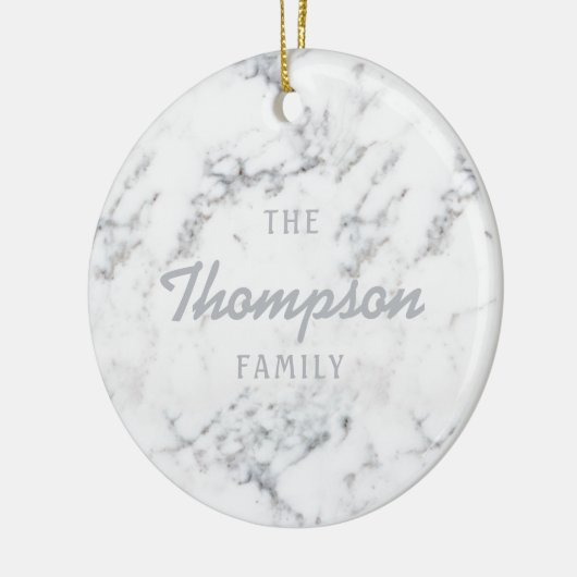 Stijlvolle Faux Marble Texture and Custom Family N Keramisch Ornament (Links)