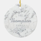 Stijlvolle Faux Marble Texture and Custom Family N Keramisch Ornament (Achterkant)