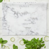 Stijlvolle Faux Marble Texture and Custom Family N Theedoek (Gevouwen)