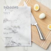 Stijlvolle Faux Marble Texture and Custom Family N Theedoek (Quarter Fold)