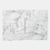 Stijlvolle Faux Marble Texture and Custom Family N Theedoek (Horizontaal)