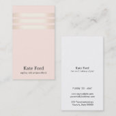 Stijlvolle Faux Roos Goud Gestreept Licht Roze 2 Visitekaartje (Voorkant / Achterkant)