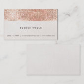 Stijlvolle Faux Roos gouden pailletten linnen leuk Visitekaartje (Voorkant / Achterkant)