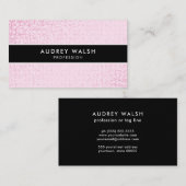 Stijlvolle Faux roze Sequin Black Striped Visitekaartje (Voorkant / Achterkant)