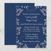 Stijlvolle Faux Silver Glitter bruiloft uitnodigin Kaart (Voorkant / Achterkant)