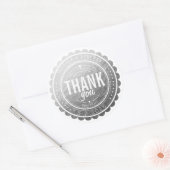 Stijlvolle Faux Silver Hartelijk dank voor uw brui Ronde Sticker (Envelop)