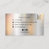 Stijlvolle Faux Silver Metallic Elegant Uniek Visitekaartje (Achterkant)