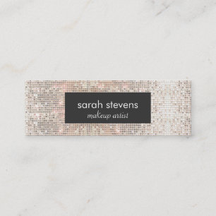 Stijlvolle Faux Silver Sequins Beauty Mode Retro Mini Visitekaartje