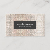 Stijlvolle Faux Silver Sequins Beauty Mode Retro Visitekaartje (Voorkant)