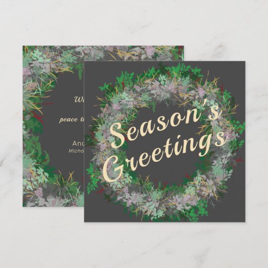 Stijlvolle feestdag feestdagenkaart (Voorkant / Achterkant)