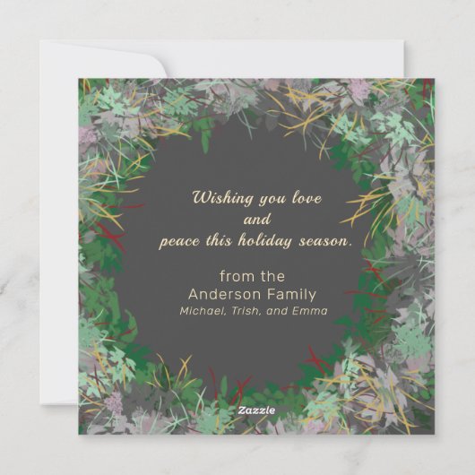 Stijlvolle feestdag feestdagenkaart (Achterkant)