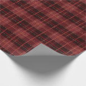 Stijlvolle feestdag Rood en Zwarte Kerstmis Tartan Cadeaupapier (Hoek)