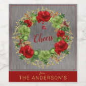 Stijlvolle feestdag wijn etiket (Enkel label)