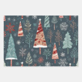 Stijlvolle feestelijke bomen Inpakpapier Vel (Voorkant 3)