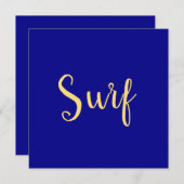 Stijlvolle feestelijke SURVEN Script Navy Blue Ach (Voorkant / Achterkant)