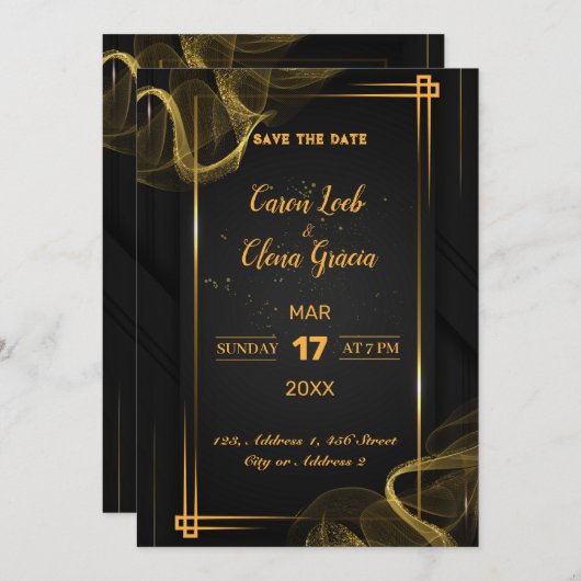 Stijlvolle feesten kaart (Voorkant / Achterkant)