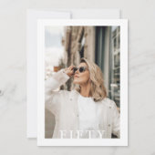Stijlvolle Fifty Fotostrip 50e verjaardag Kaart (Achterkant)