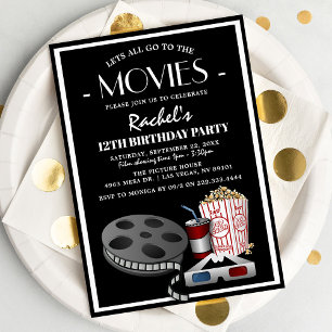 Stijlvolle Film Kids Verjaardagsfeestje Bioscoop Kaart