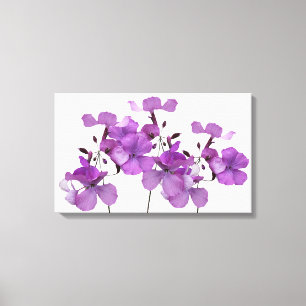 Stijlvolle fine art paarse lavendel lila bloemige  canvas afdruk