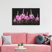 Stijlvolle fine art paarse roze wildevuur bloemenb canvas afdruk (Insitu (Woonkamer))