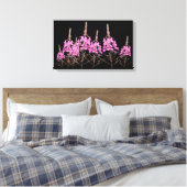 Stijlvolle fine art paarse roze wildevuur bloemenb canvas afdruk (Insitu (Slaapkamer))
