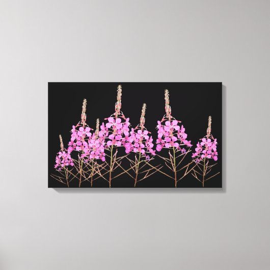 Stijlvolle fine art paarse roze wildevuur bloemenb canvas afdruk (Voorkant)
