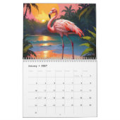 Stijlvolle flamingo kunst kalender (Jan 2027)