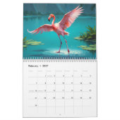 Stijlvolle flamingo kunst kalender (Feb 2027)