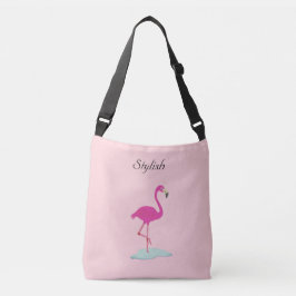 Stijlvolle flamingo op millennial roze crossbody tas