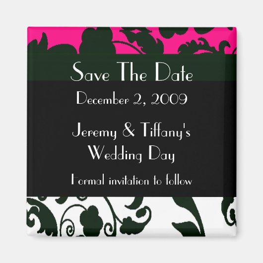 Stijlvolle Fleur Elegant Save the Date Magnet (Voorkant)